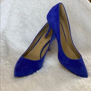 Aldo Blue Suede Heels Size 8